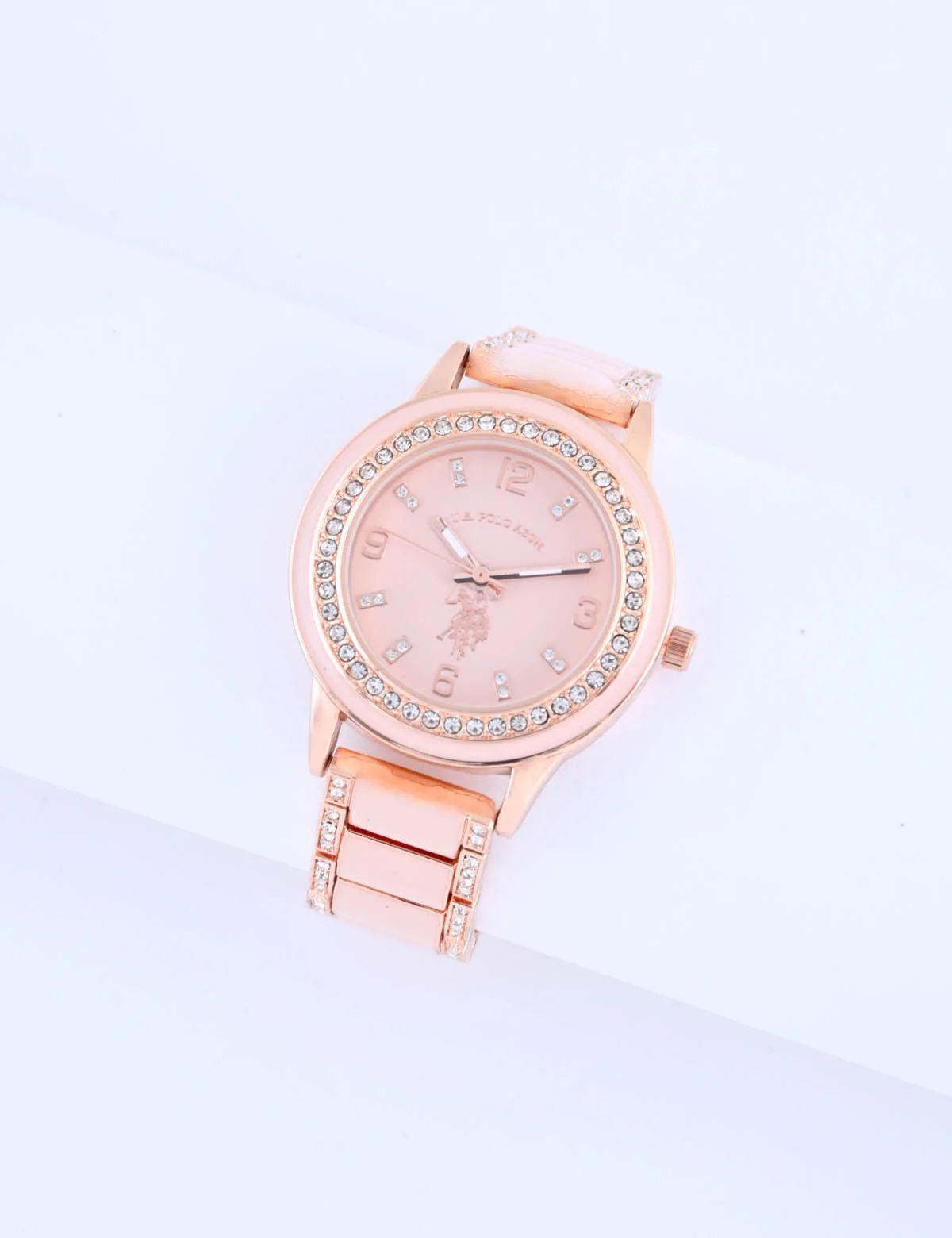 LADIES PINK LINK ANALOG BRACELET WATCH