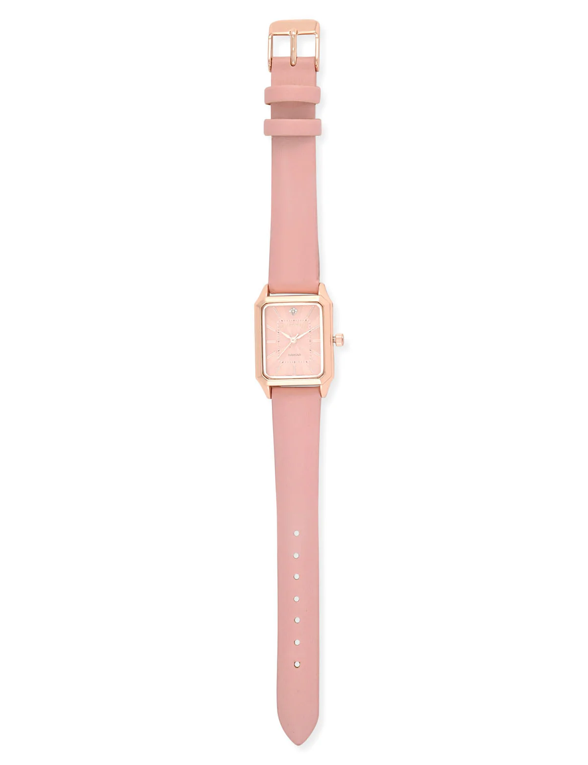 LADIES PINK SQUARE WATCH AND BRACELETS SET - Image 4