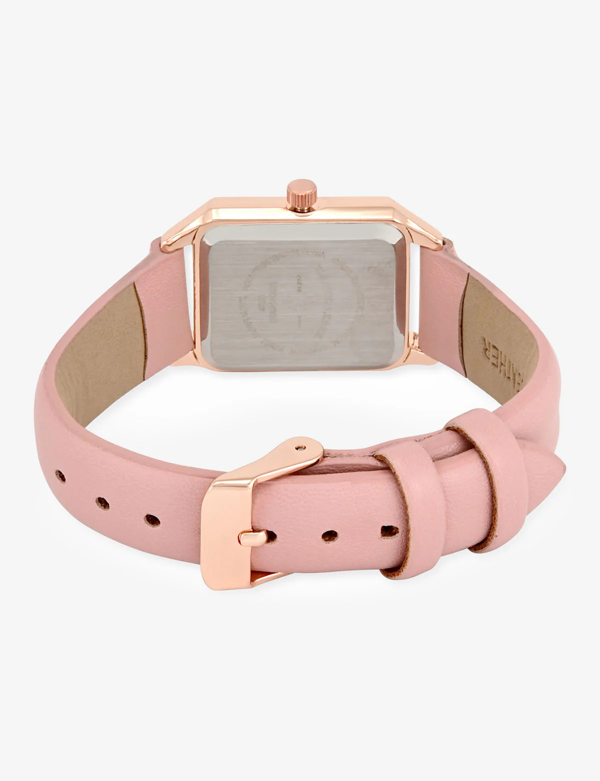 LADIES PINK SQUARE WATCH AND BRACELETS SET - Image 5
