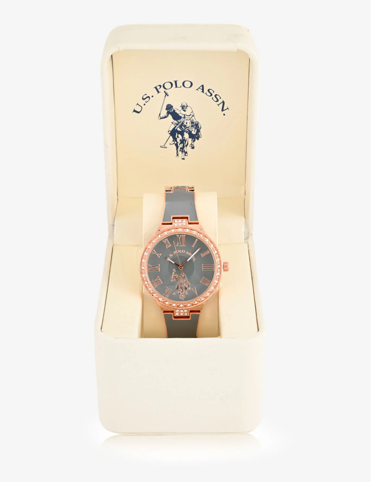 LADIES ROSE GOLD RHINESTONE BRACELET WATCH - Image 3