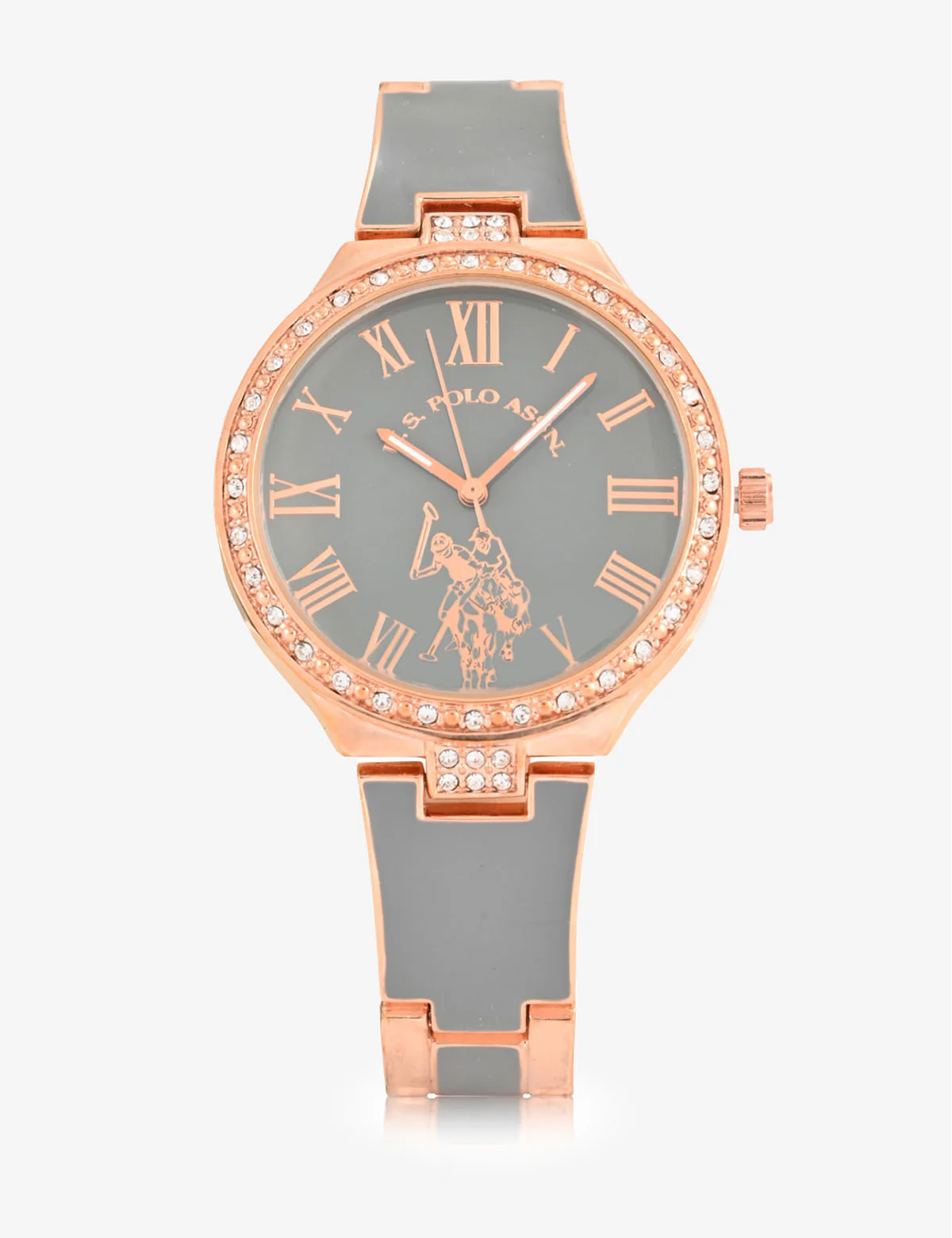 LADIES ROSE GOLD RHINESTONE BRACELET WATCH - Image 4