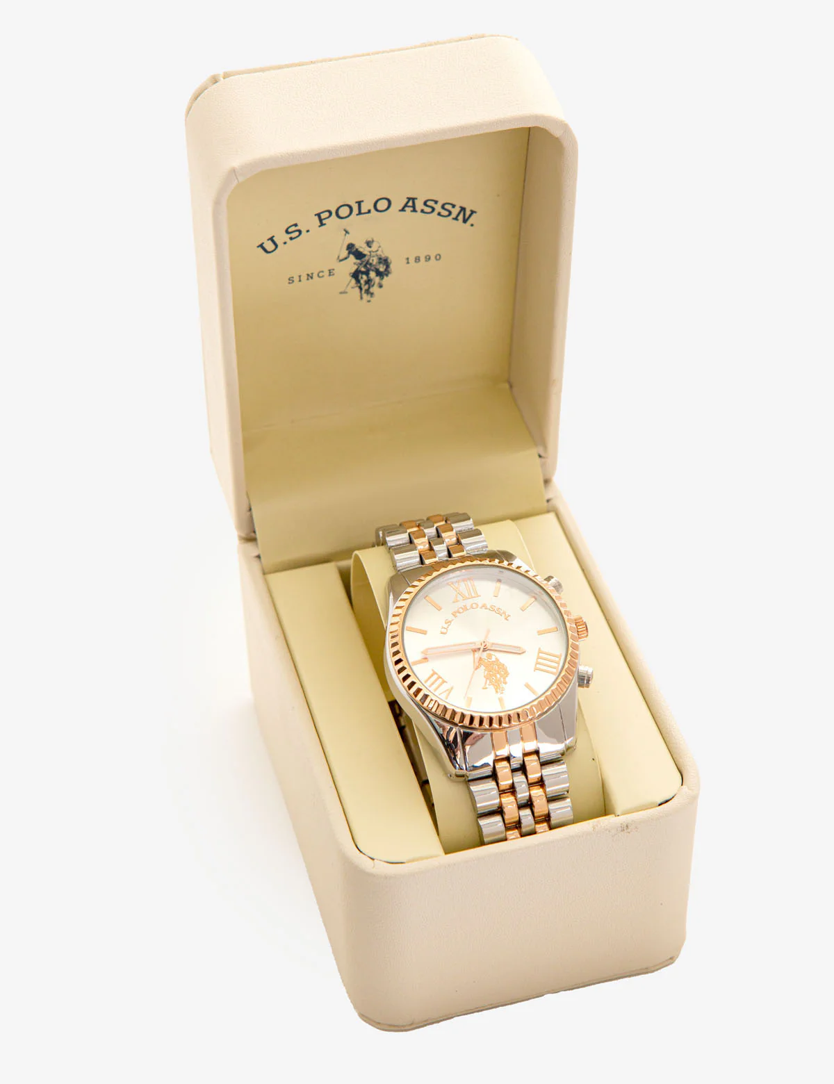 LADIES ROSE GOLD TWO TONE BRACELET WATCH - Image 2
