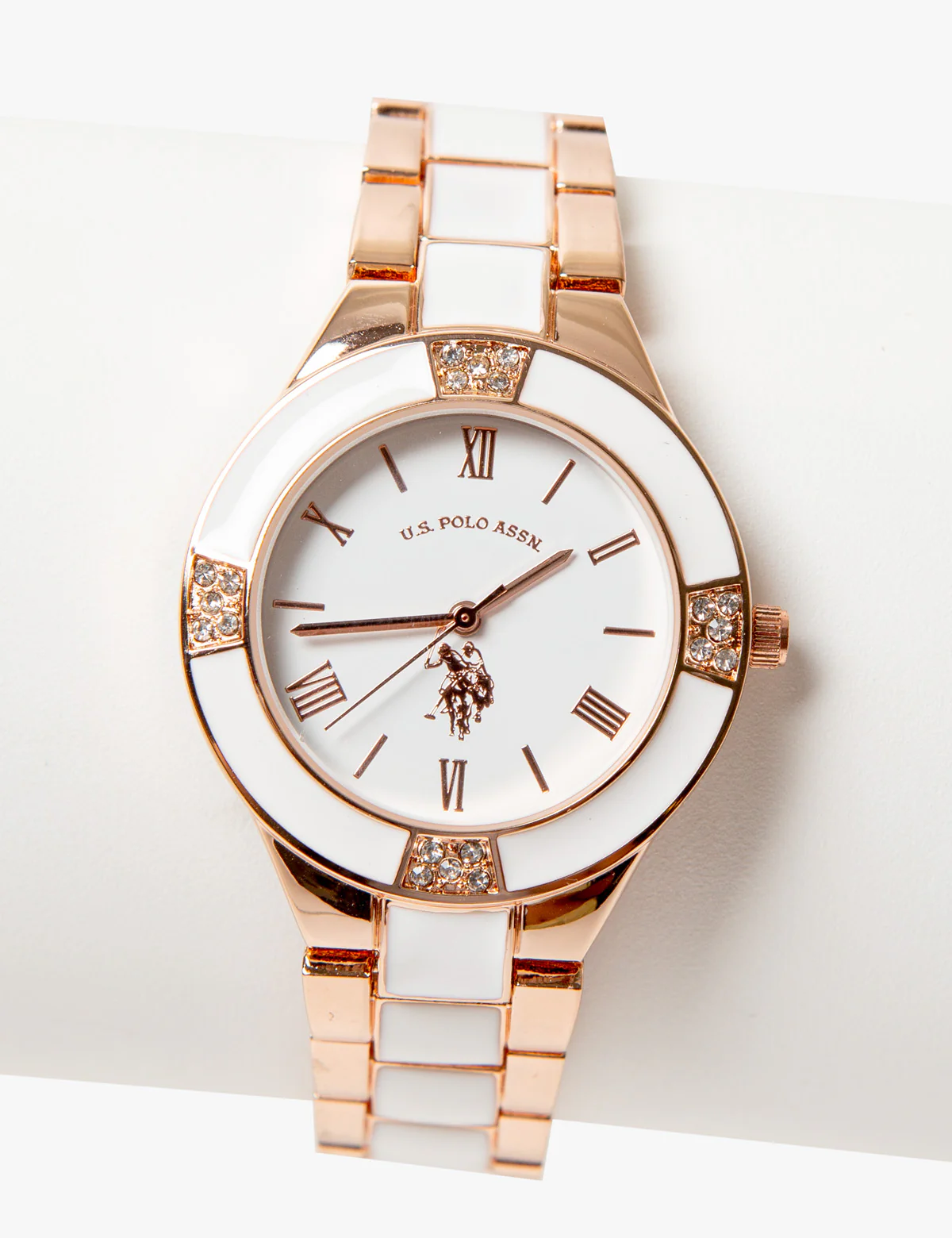 LADIES ROSE GOLD & WHITE BRACELET WATCH