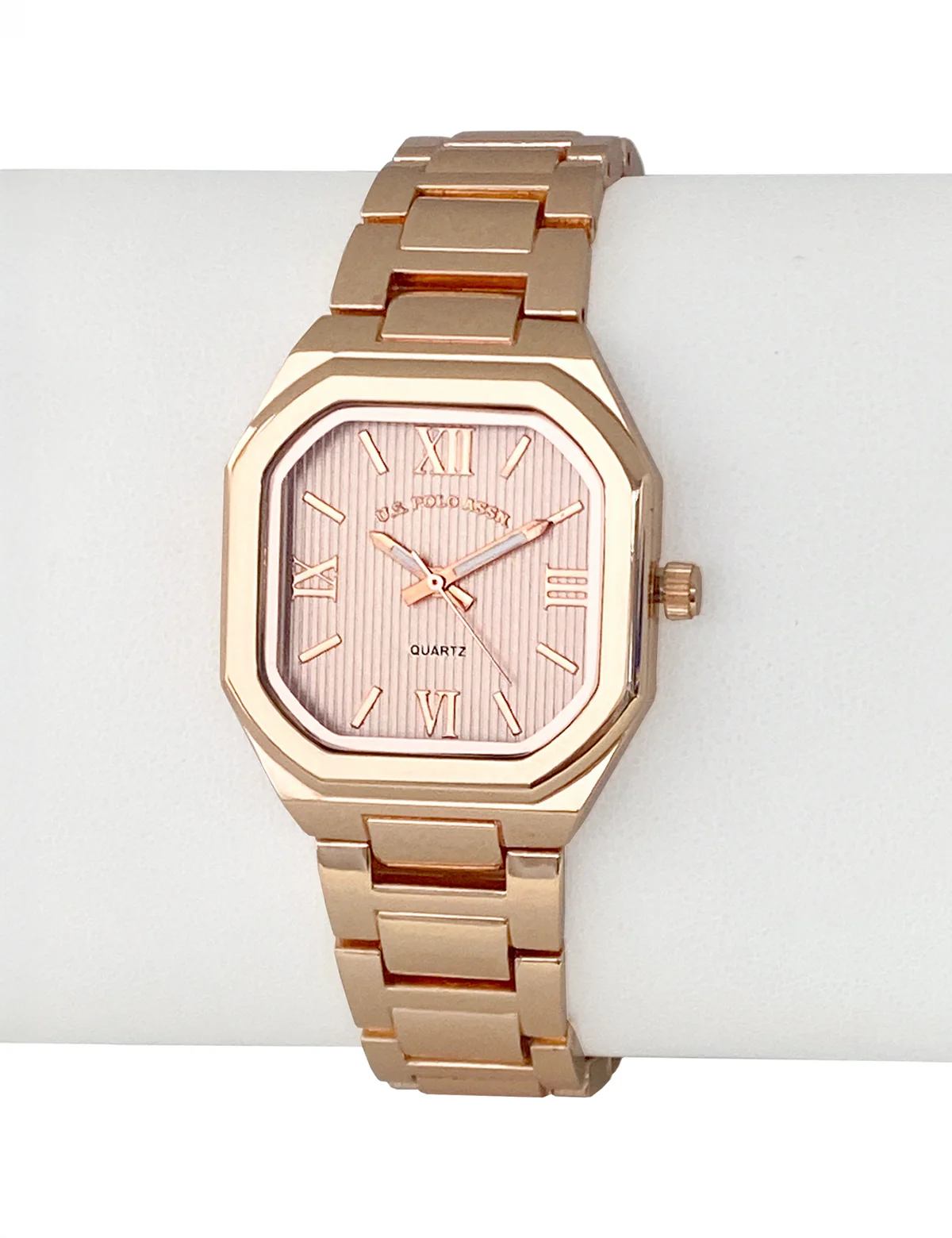 LADIES ROSE GOLD LINK ANALOG WATCH