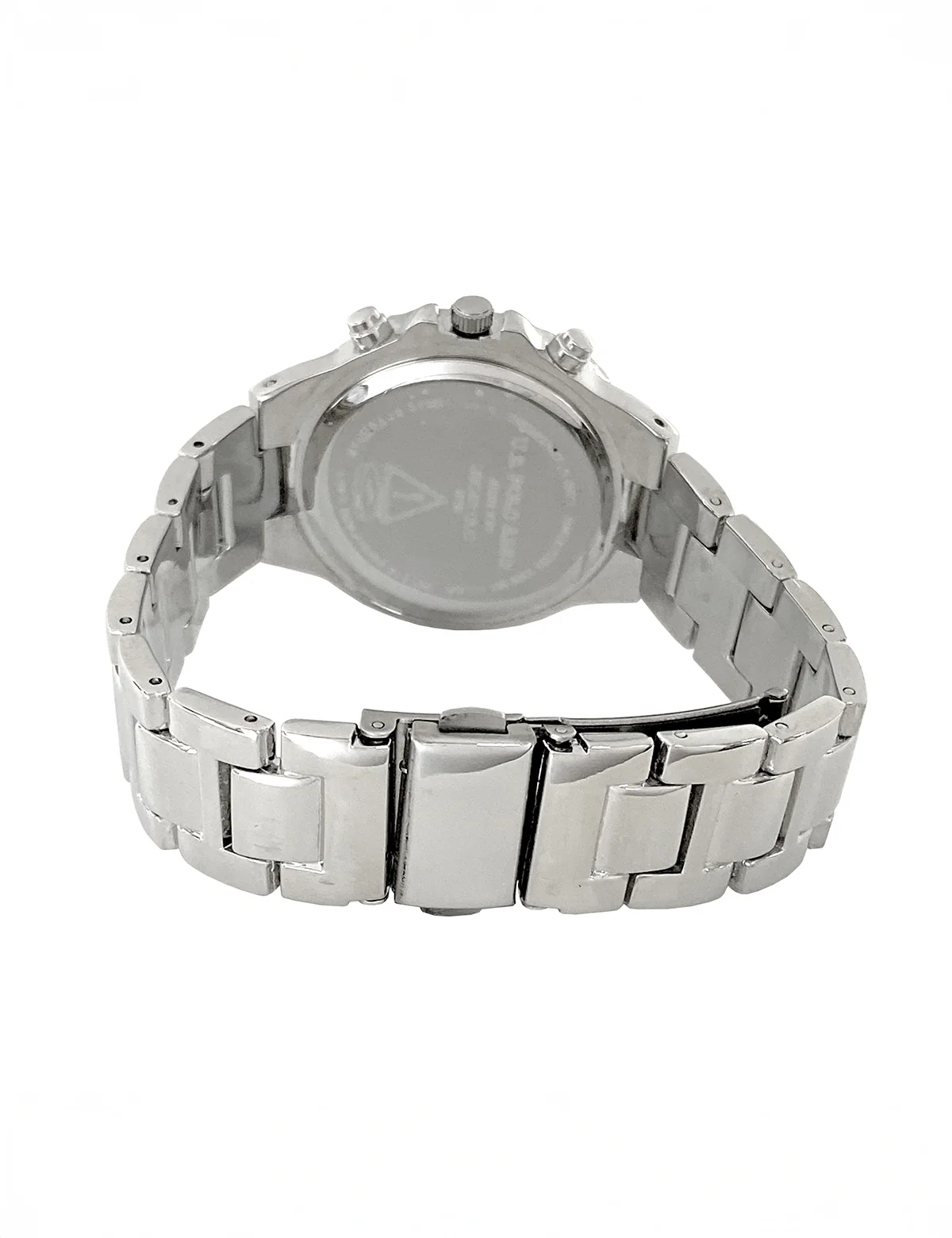 LADIES SILVER EMBELLISHED WATCH WITH PINK FACE - Image 4