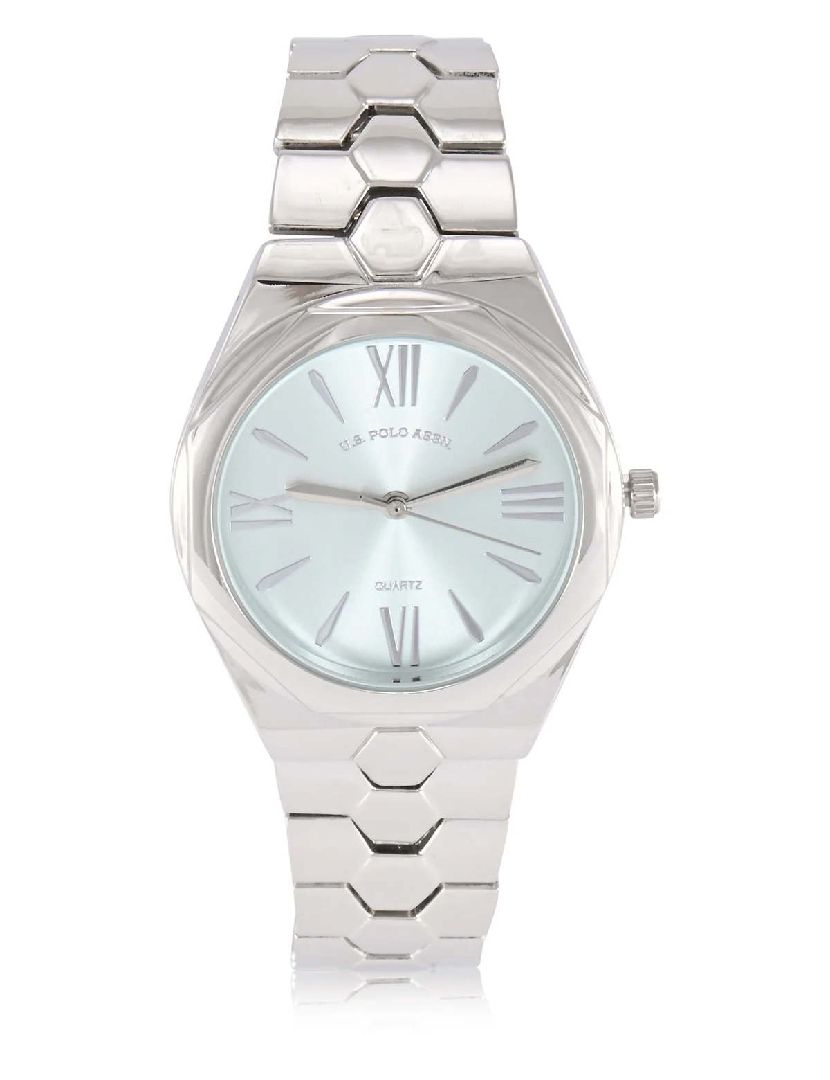 LADIES SILVER LINK WATCH WITH BLUE FACE - Image 2