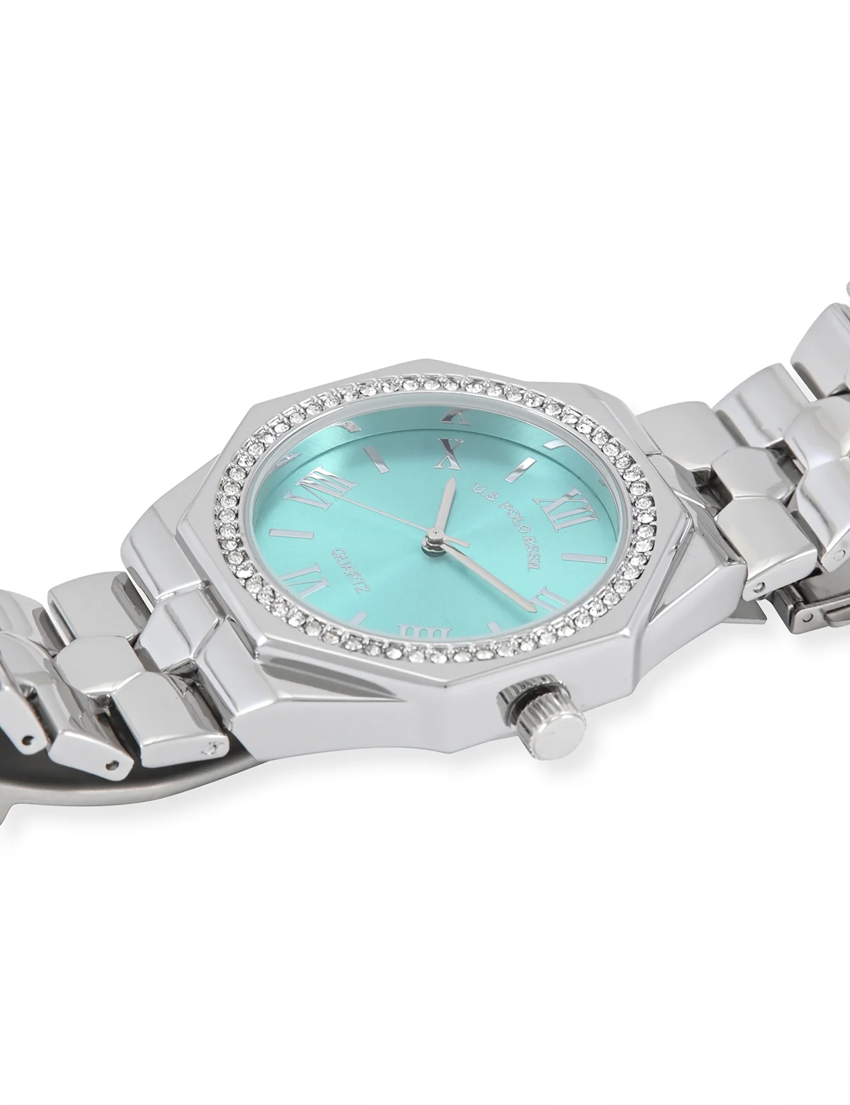 LADIES SILVER LINK WATCH WITH BLUE FACE - Image 3