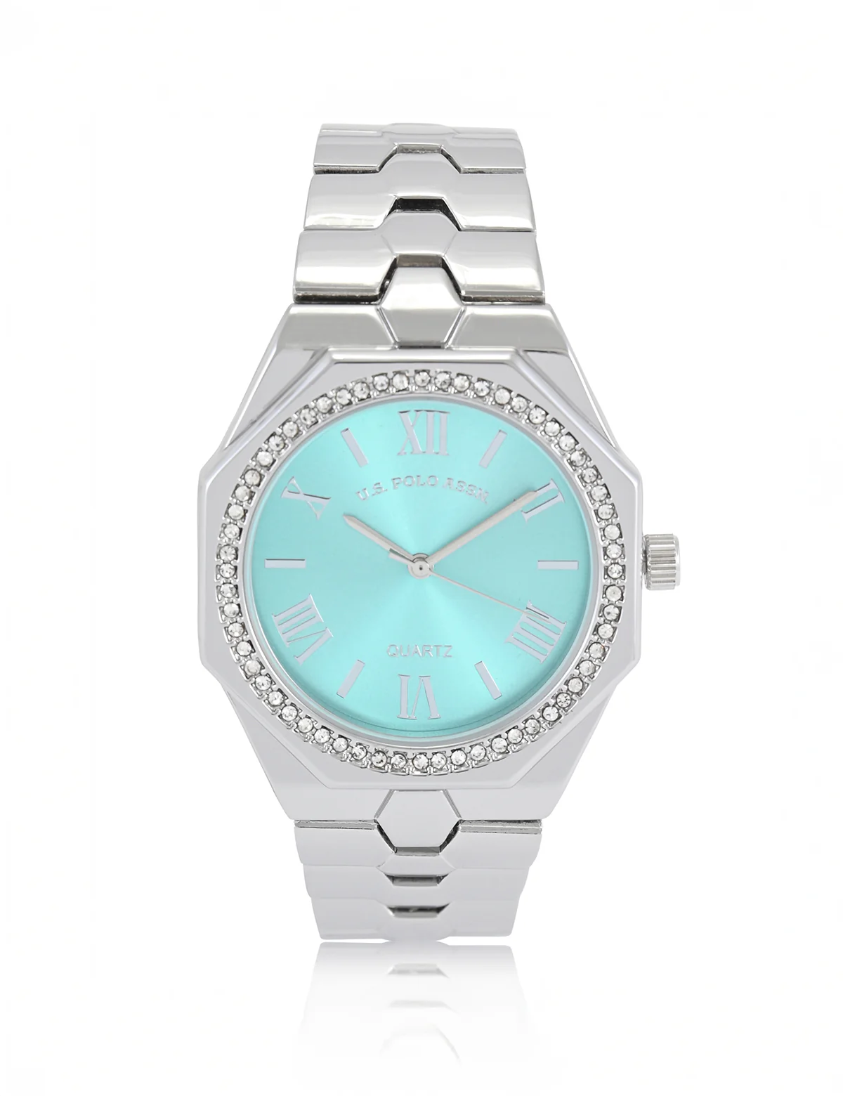 LADIES SILVER LINK WATCH WITH BLUE FACE - Image 4