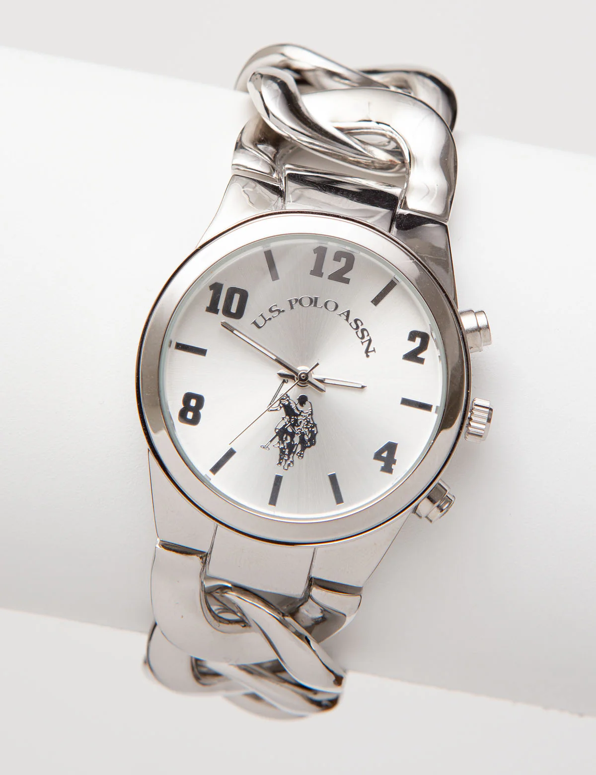 LADIES SILVERTONE CHAIN WATCH