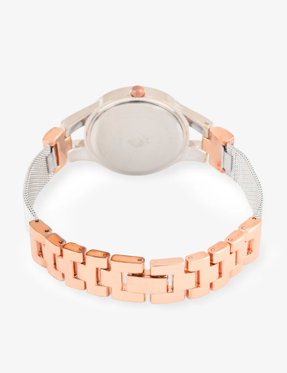 LADIES TWO TONE MESH ADJUSTABLE BRACELET WATCH - Image 5