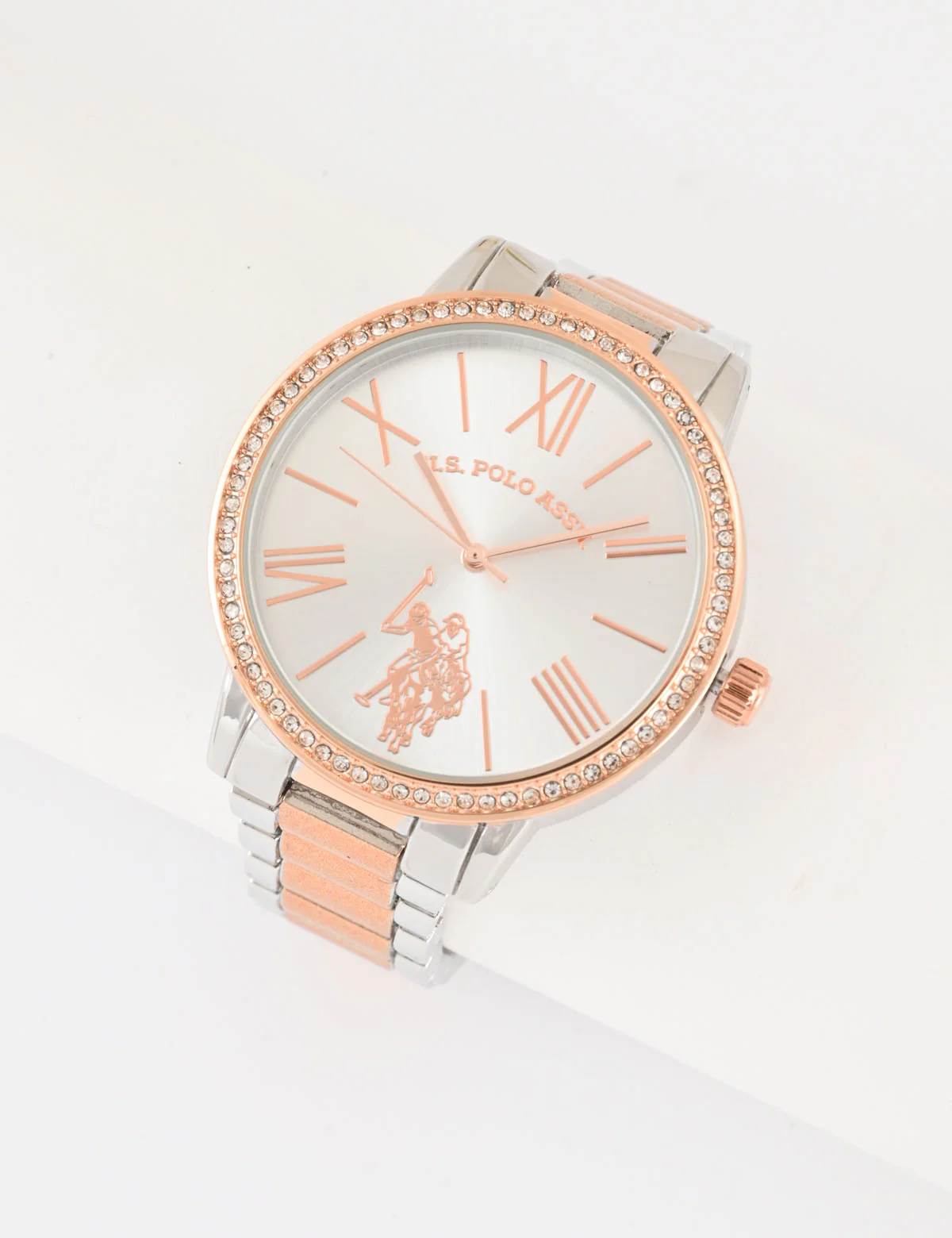LADIES TWO TONE ROSE BRACELET WATCH - Image 2
