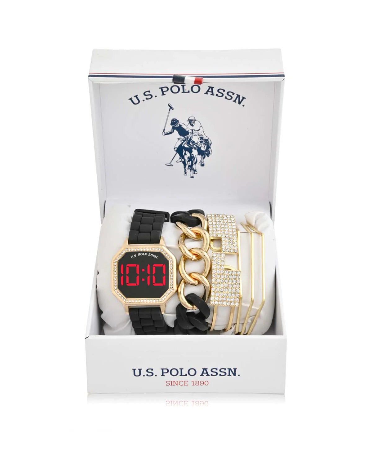LADIES LED WATCH AND STACKABLE BRACELETS SET - Image 2