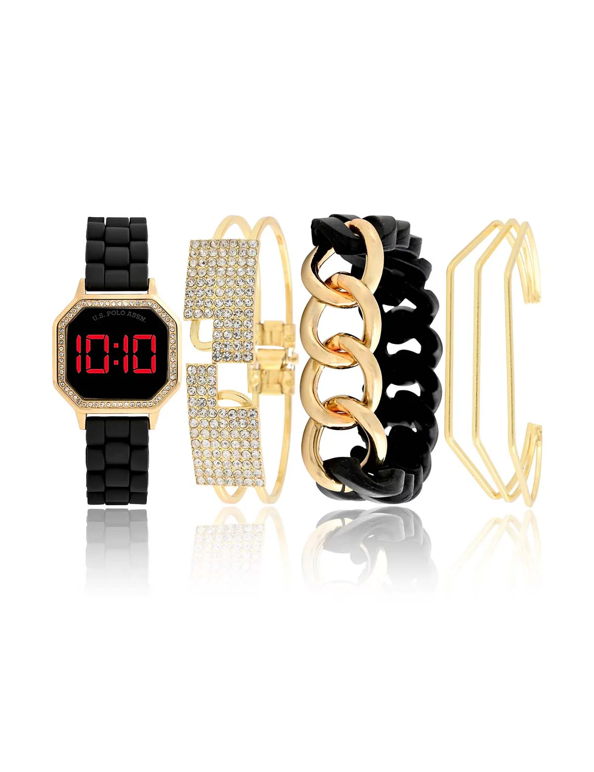 LADIES LED WATCH AND STACKABLE BRACELETS SET - Image 3