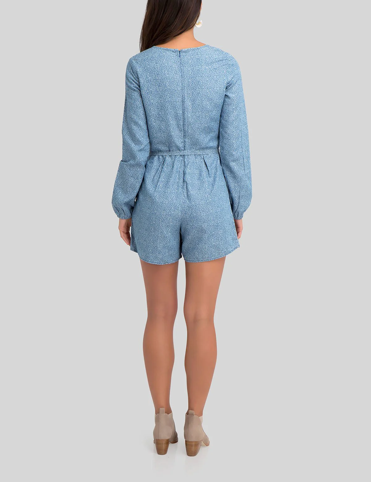 CHAMBRAY LONG SLEEVE ROMPER - Image 7
