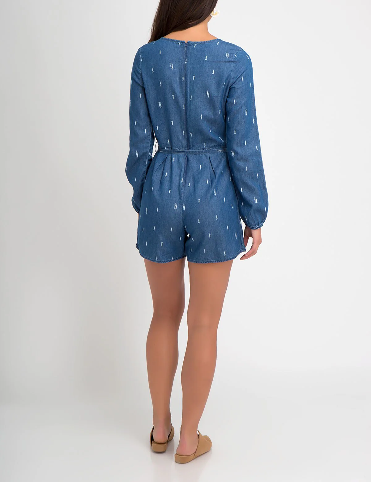 LIGHTWEIGHT DENIM LONG SLEEVE ROMPER - Image 7