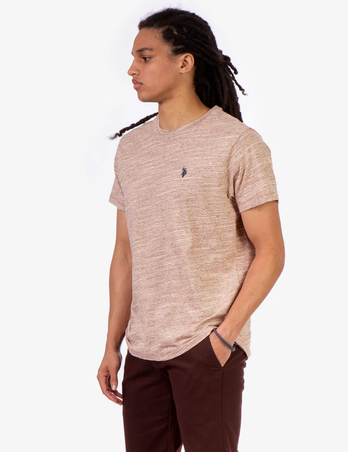 LINEAR SPACE DYE CREW NECK T-SHIRT - Image 12