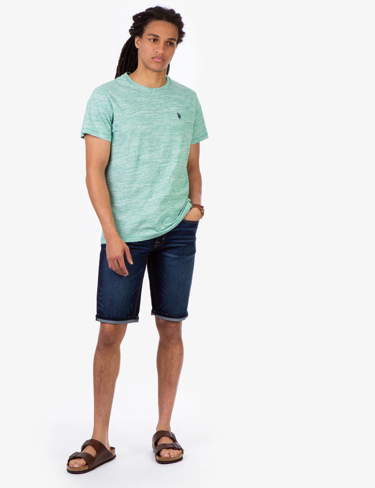 LINEAR SPACE DYE CREW NECK T-SHIRT - Image 14