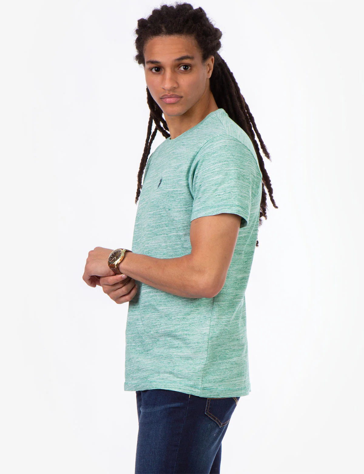 LINEAR SPACE DYE CREW NECK T-SHIRT - Image 15