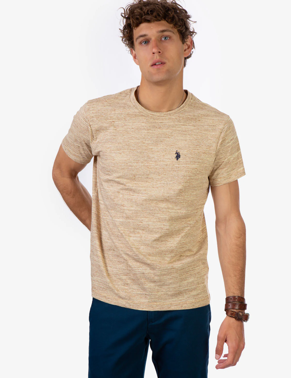 LINEAR SPACE DYE CREW NECK T-SHIRT - Image 4
