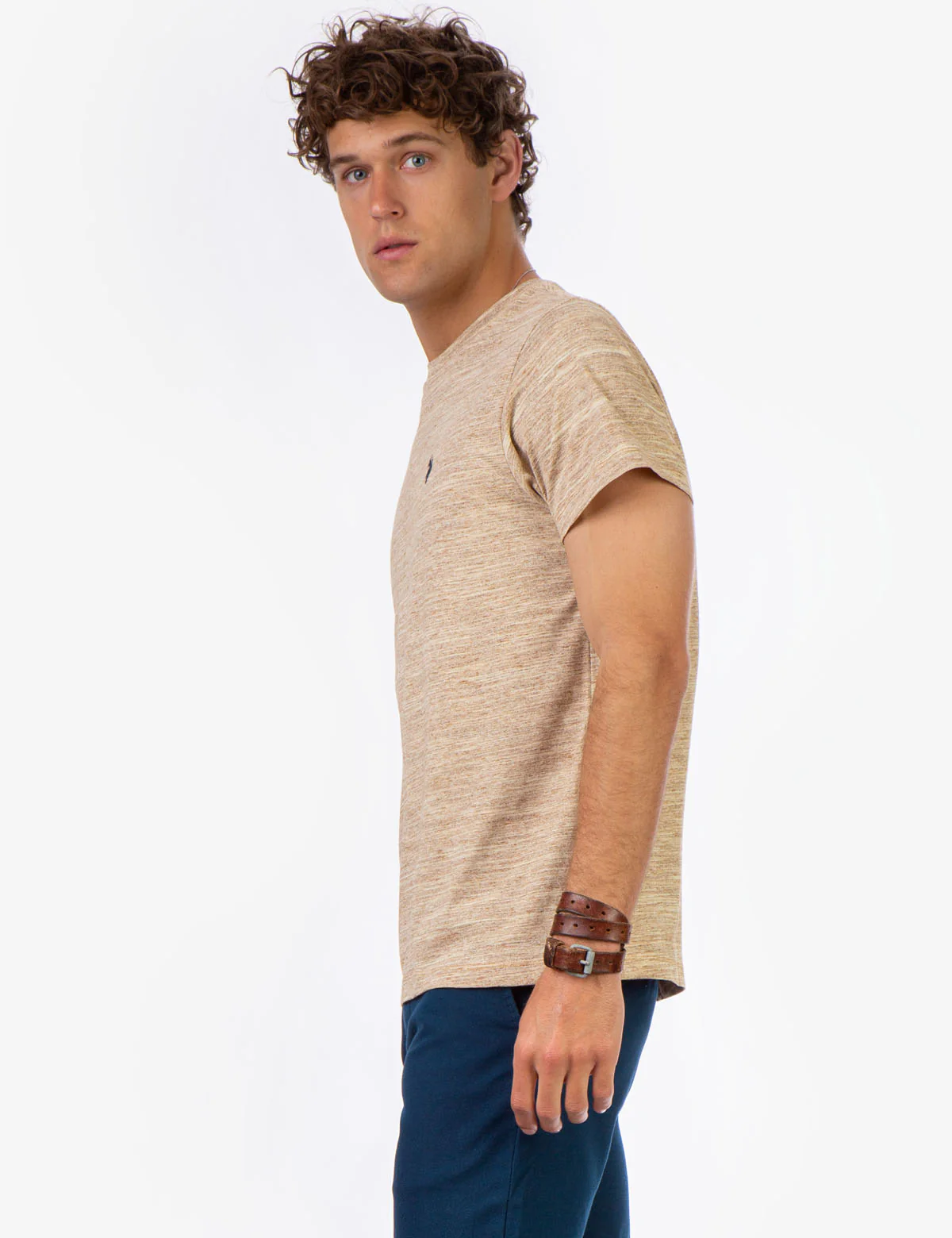 LINEAR SPACE DYE CREW NECK T-SHIRT - Image 6