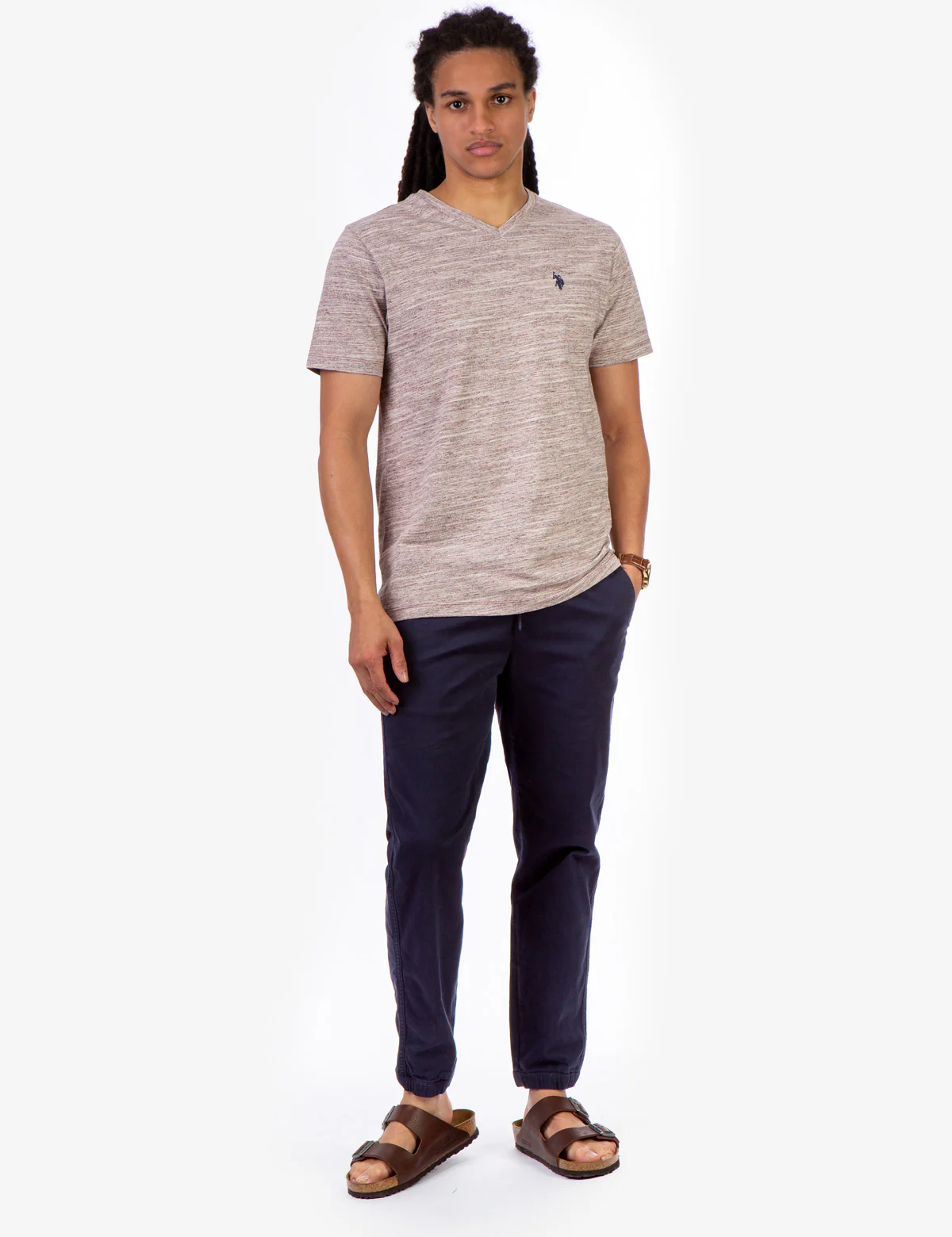 LINEAR SPACE DYE V-NECK T-SHIRT - Image 2