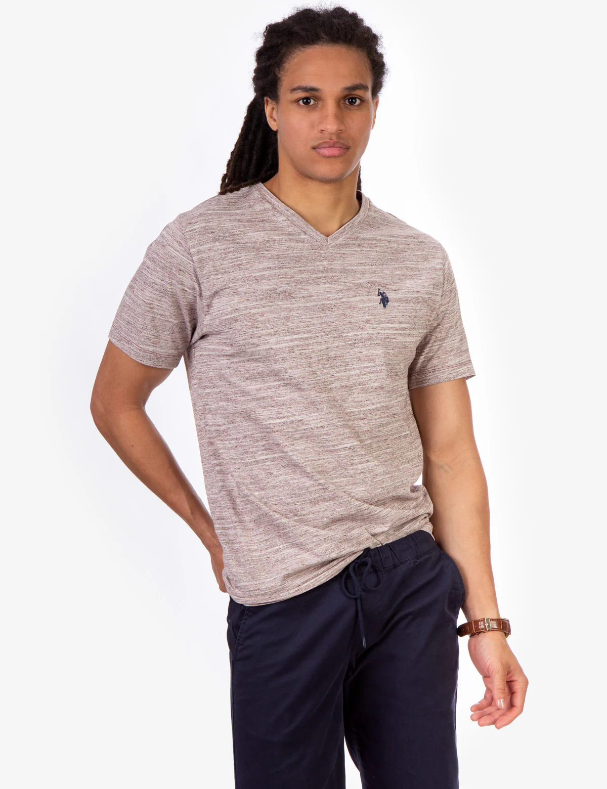 LINEAR SPACE DYE V-NECK T-SHIRT - Image 4