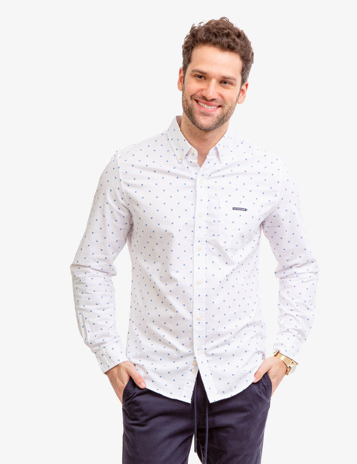 LONG SLEEVE ALL OVER FLORAL OXFORD SHIRT