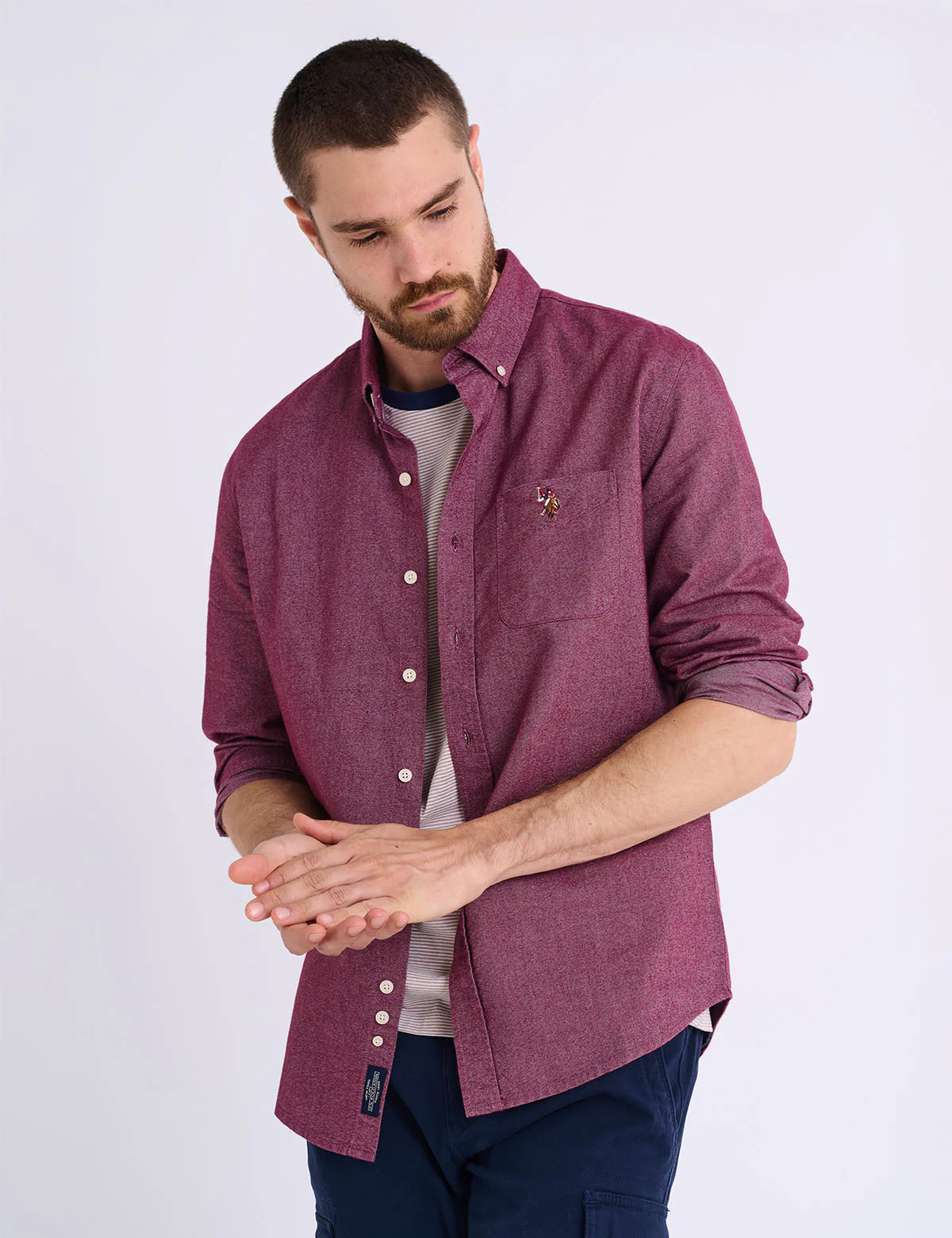 LONG SLEEVE BRUSHED OXFORD SHIRT WITH POCKET - Image 6