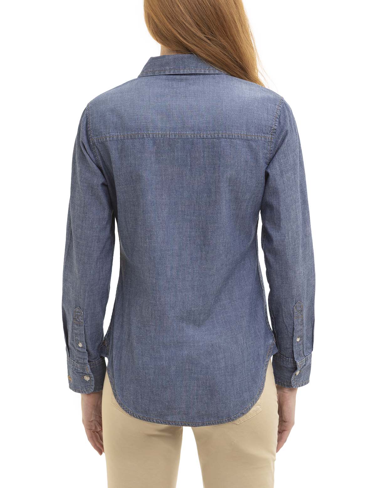 LONG SLEEVE CHAMBRAY SHIRT WITH POCKETS - Image 4