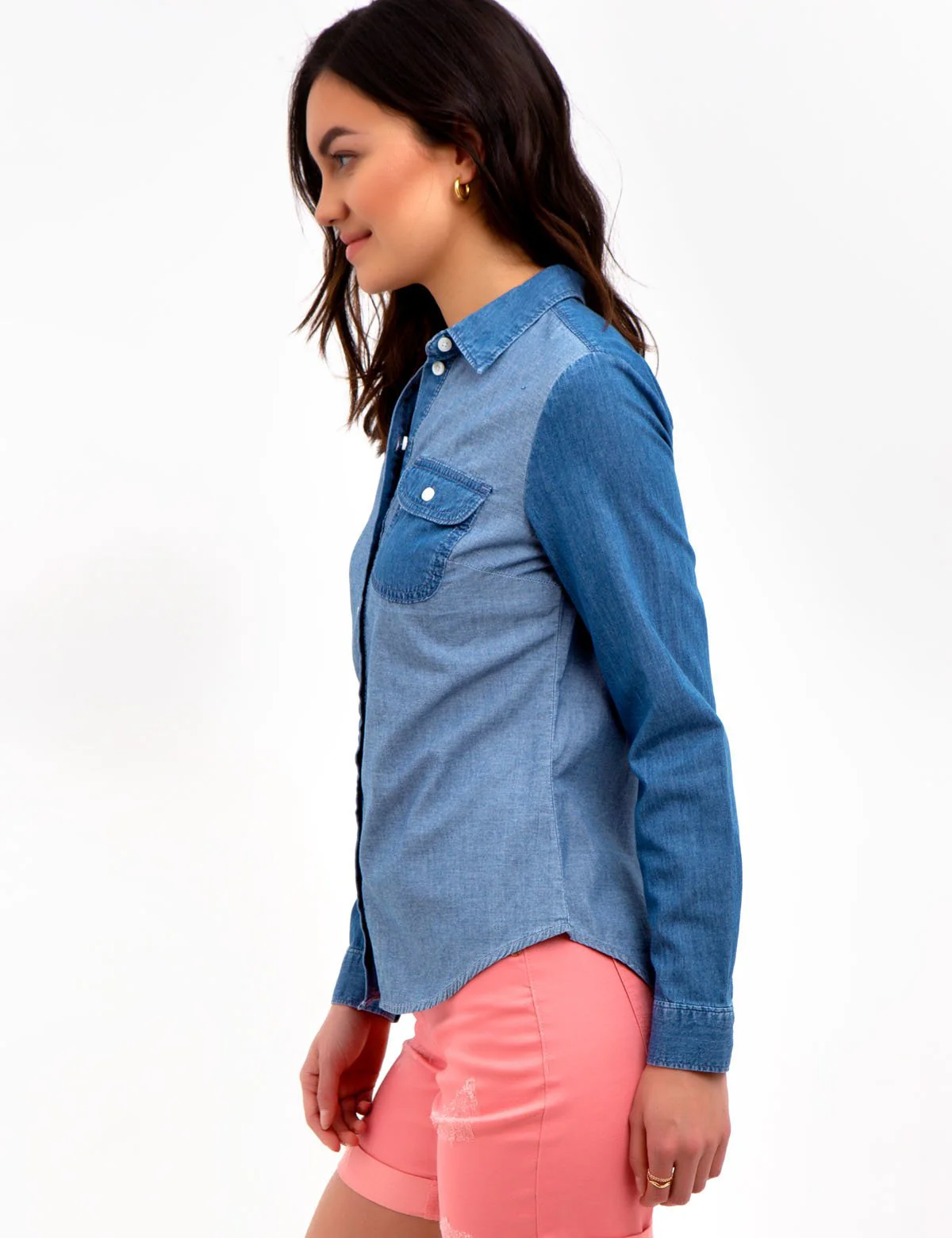 LONG SLEEVE DENIM TOP - Image 5