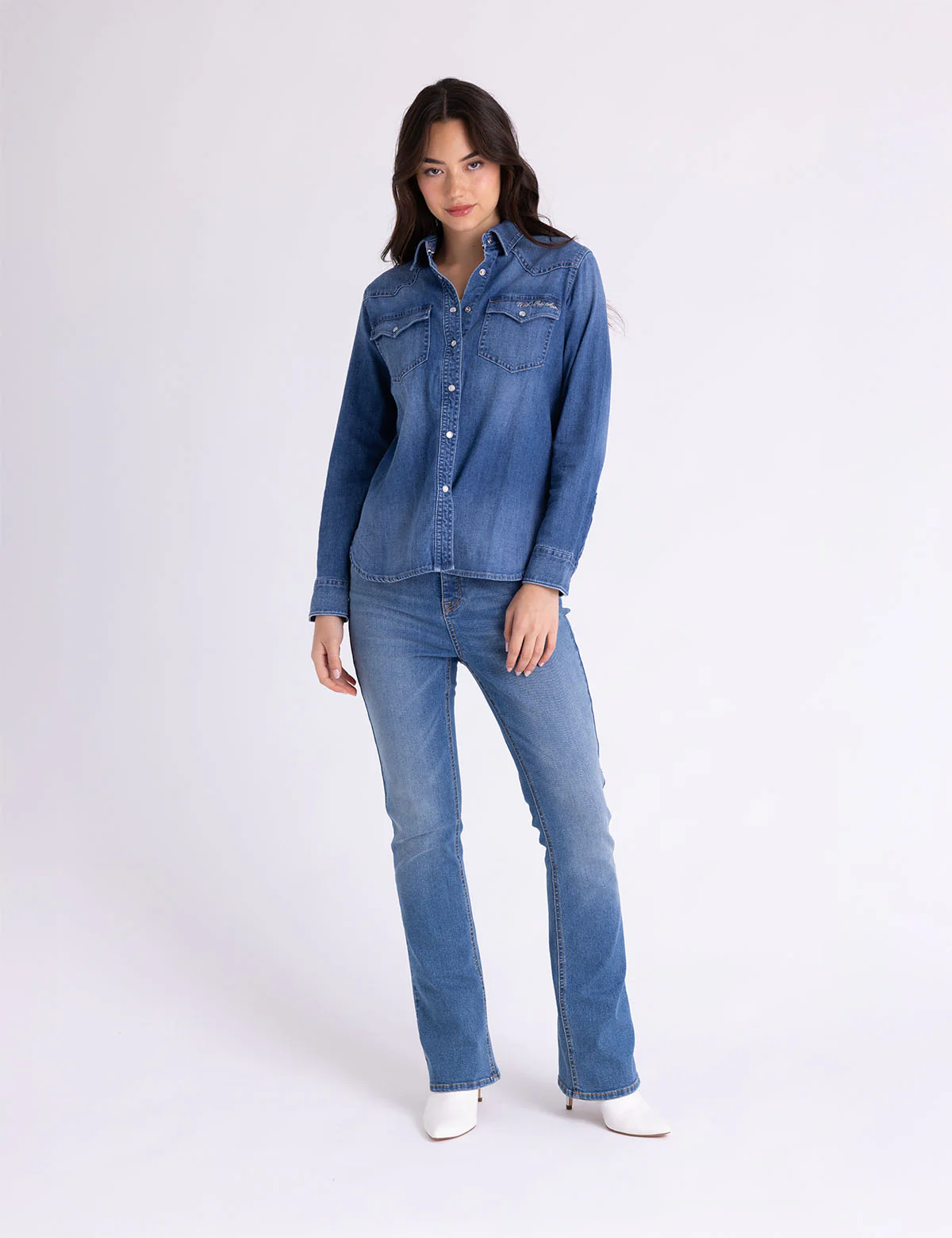 LONG SLEEVE DENIM WESTERN SHIRT - Image 3