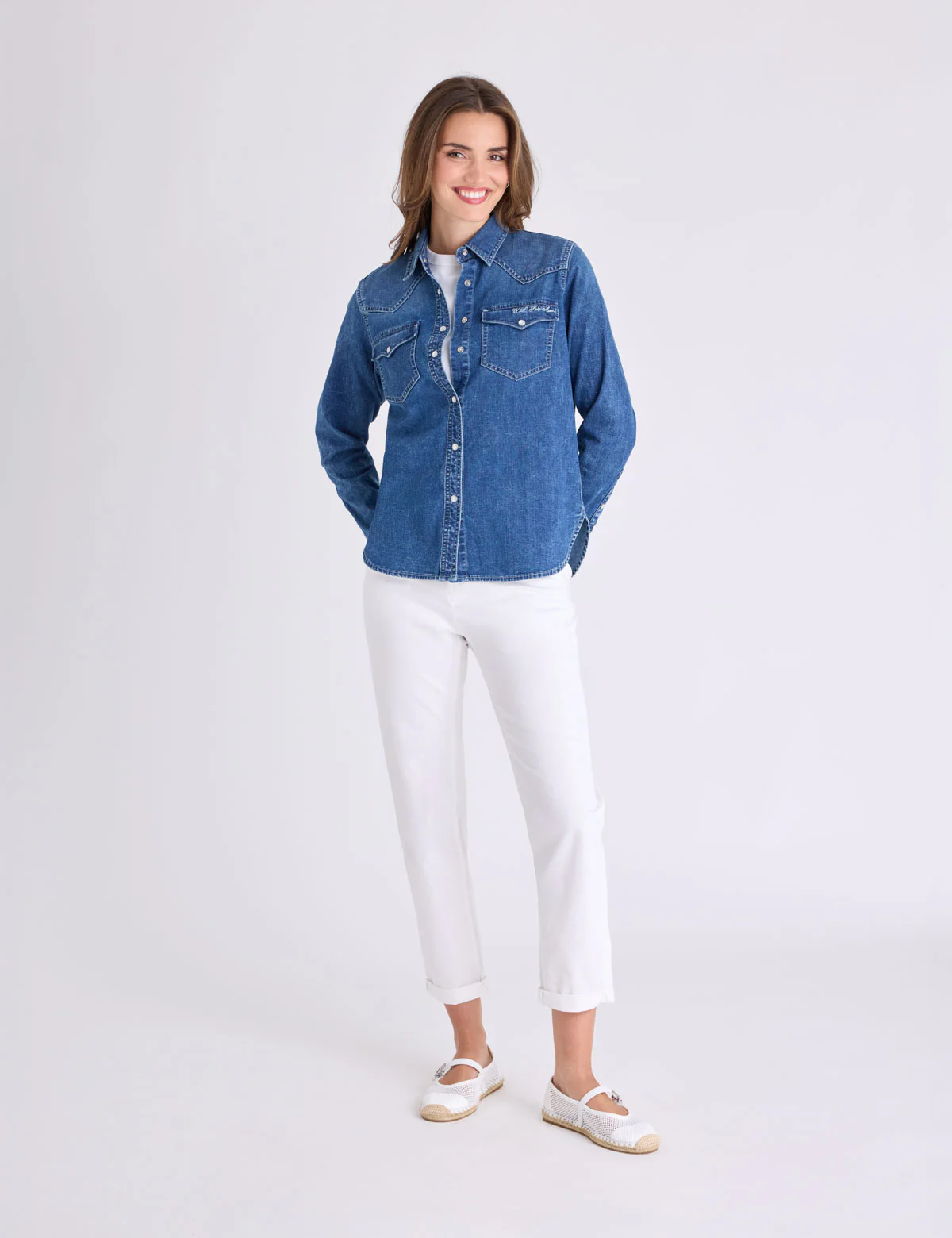 LONG SLEEVE DENIM WESTERN SHIRT - Image 2