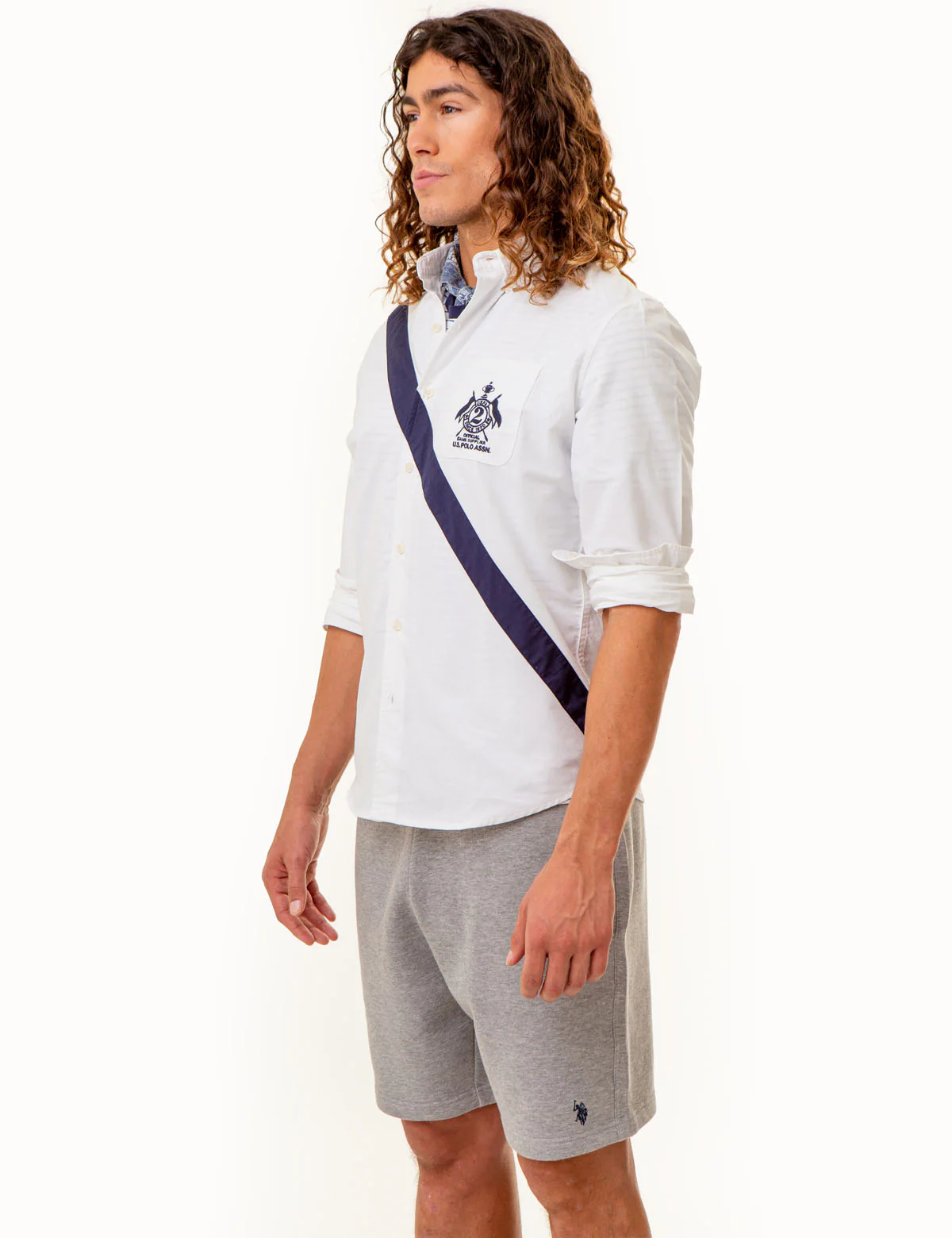 LONG SLEEVE DIAGONAL SASH OXFORD SHIRT - Image 5