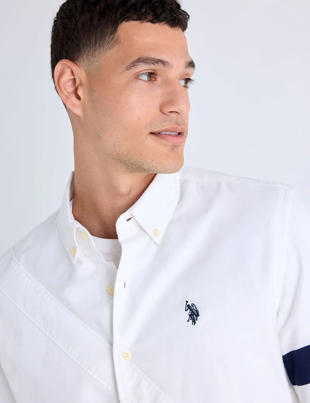 LONG SLEEVE DIAGONAL SASH SOLID OXFORD SHIRT - Image 2