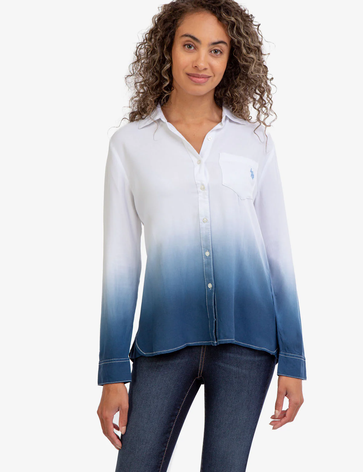 LONG SLEEVE DIP DYE WOVEN SHIRT - Image 6