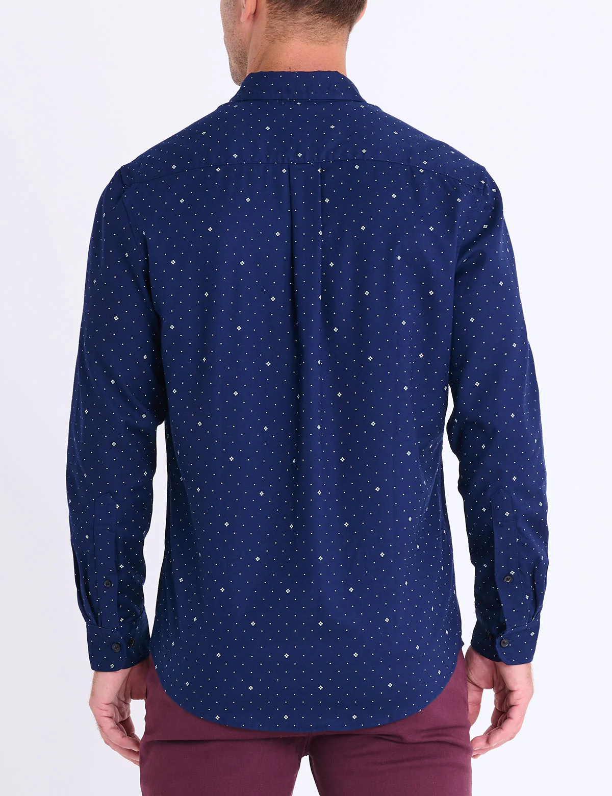 LONG SLEEVE DOT DIAMOND PEACH TWILL SHIRT - Image 3