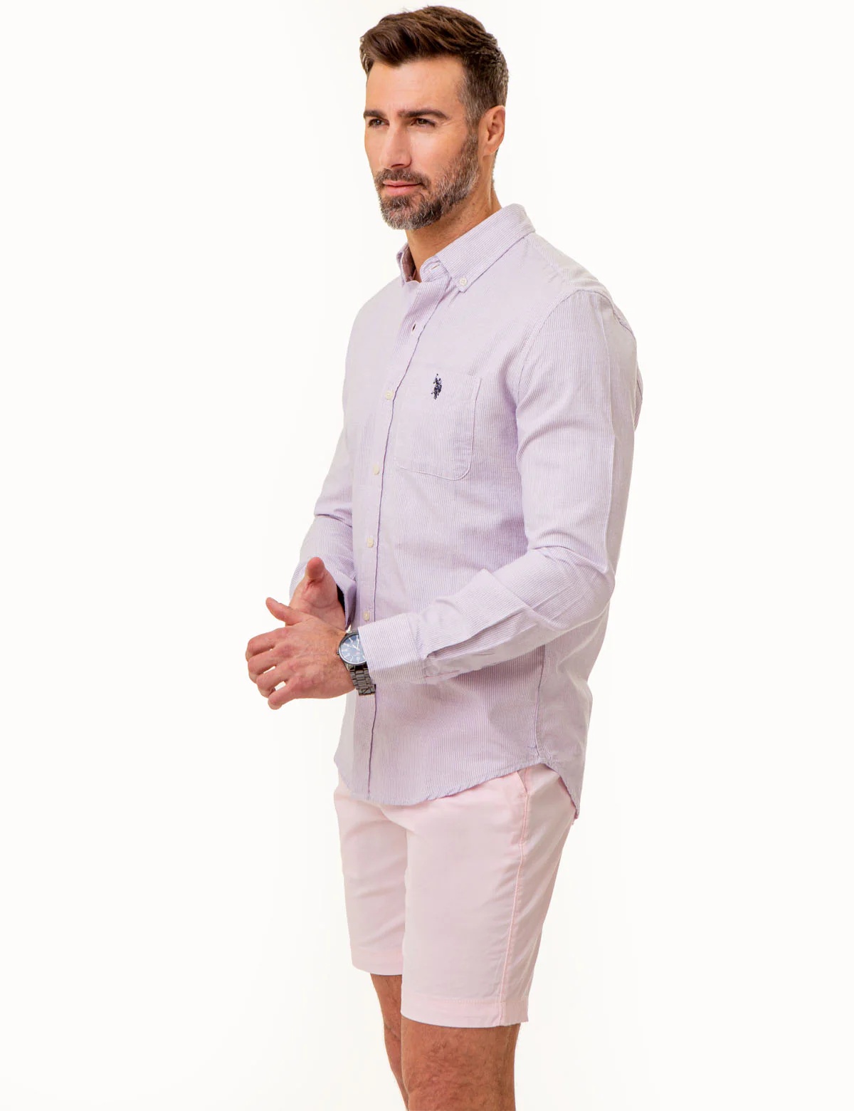 LONG SLEEVE DOT PRINT SQUARE WEAVE SHIRT - Image 12