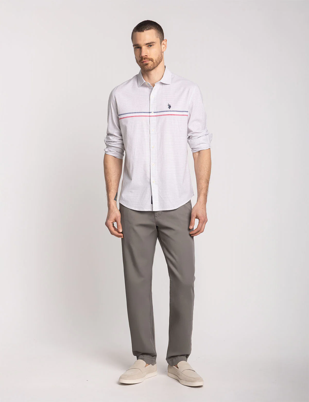 LONG SLEEVE ENGINEERED STRIPE POPLIN SHIRT - Image 6