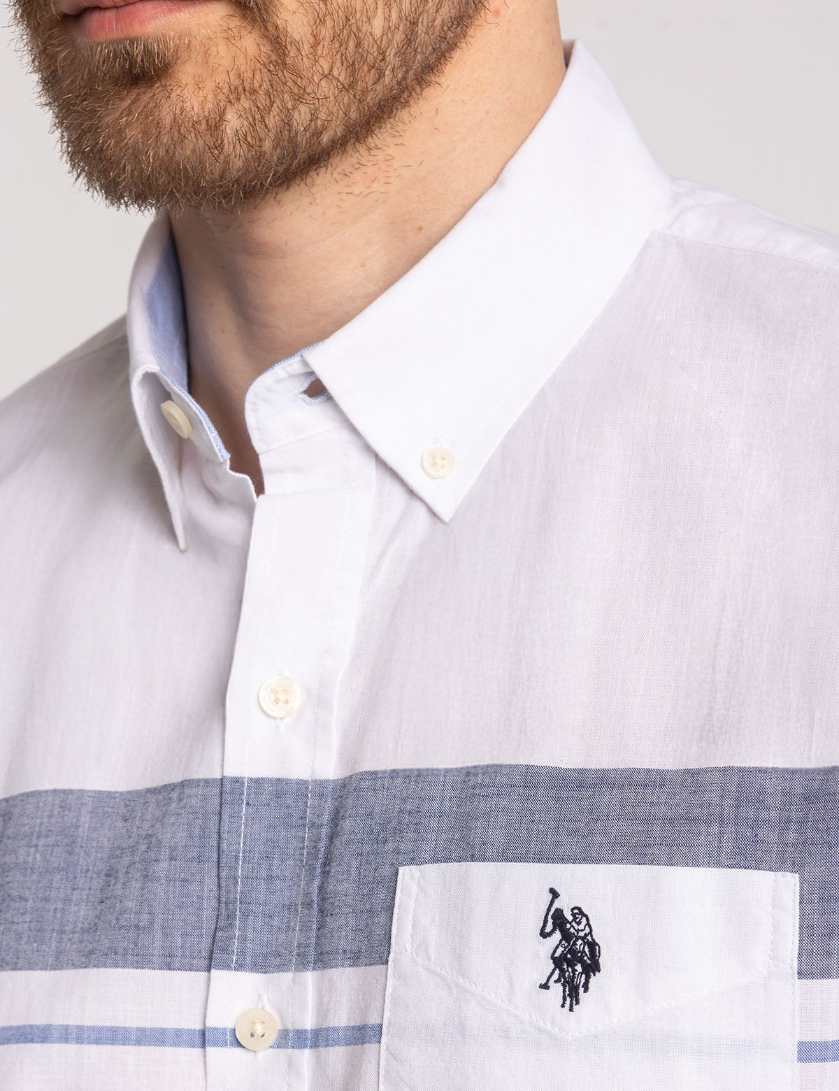 LONG SLEEVE ENGINEERED STRIPE POPLIN SHIRT - Image 3