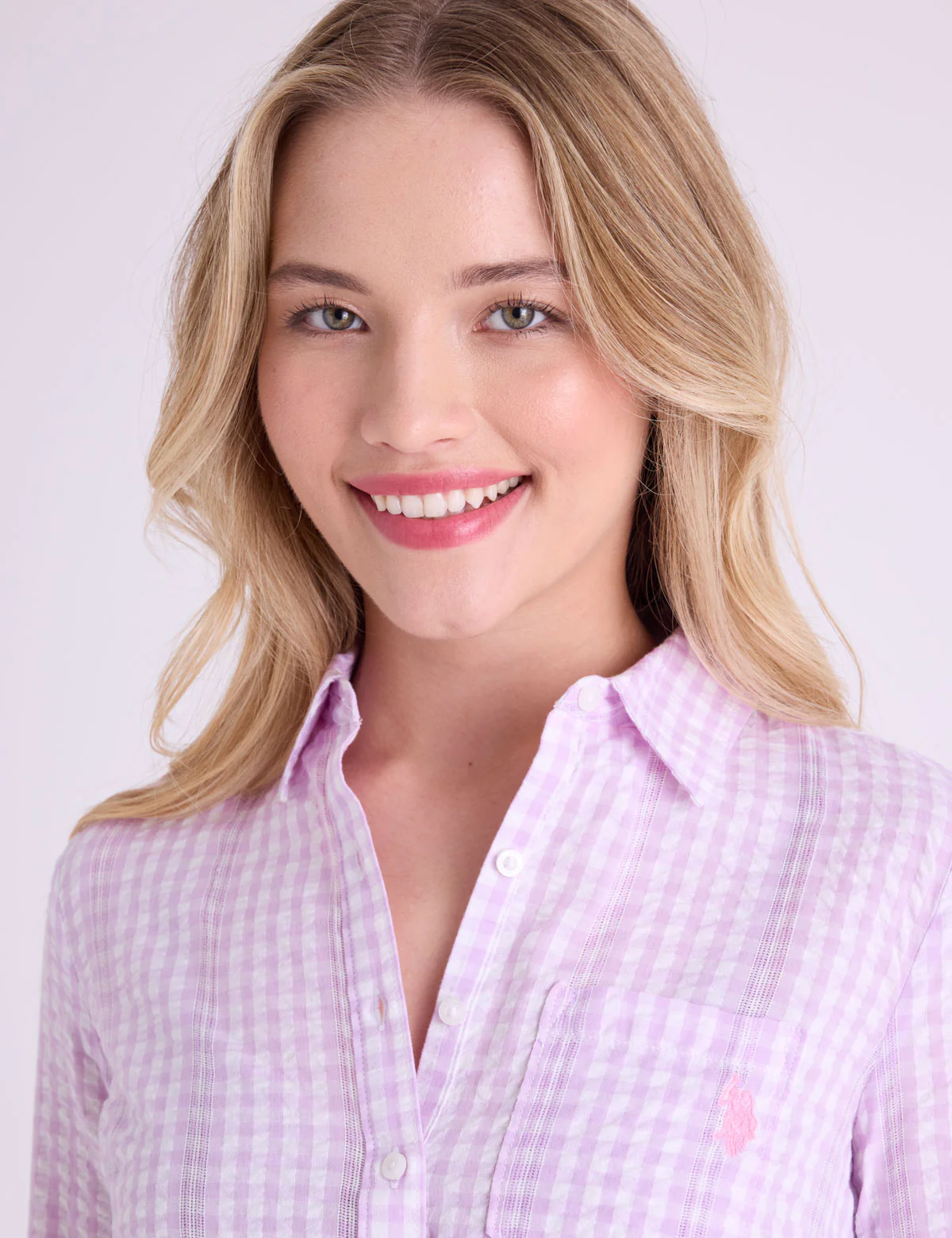 LONG SLEEVE HALF PLACKET GINGHAM SHIRT - Image 4