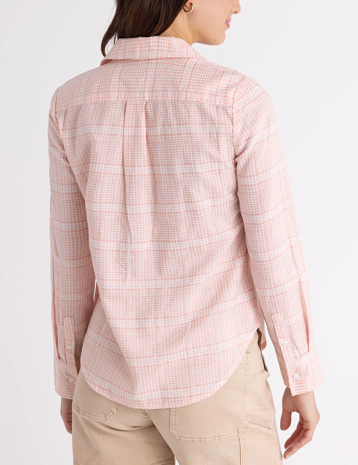 LONG SLEEVE HALF PLACKET GINGHAM SHIRT - Image 4
