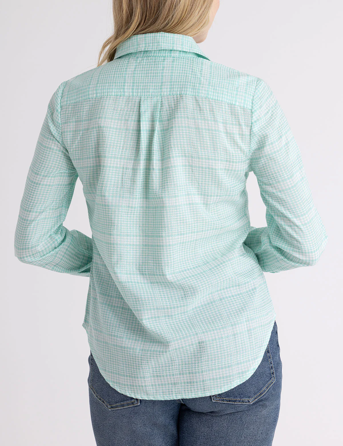 LONG SLEEVE HALF PLACKET GINGHAM SHIRT - Image 8