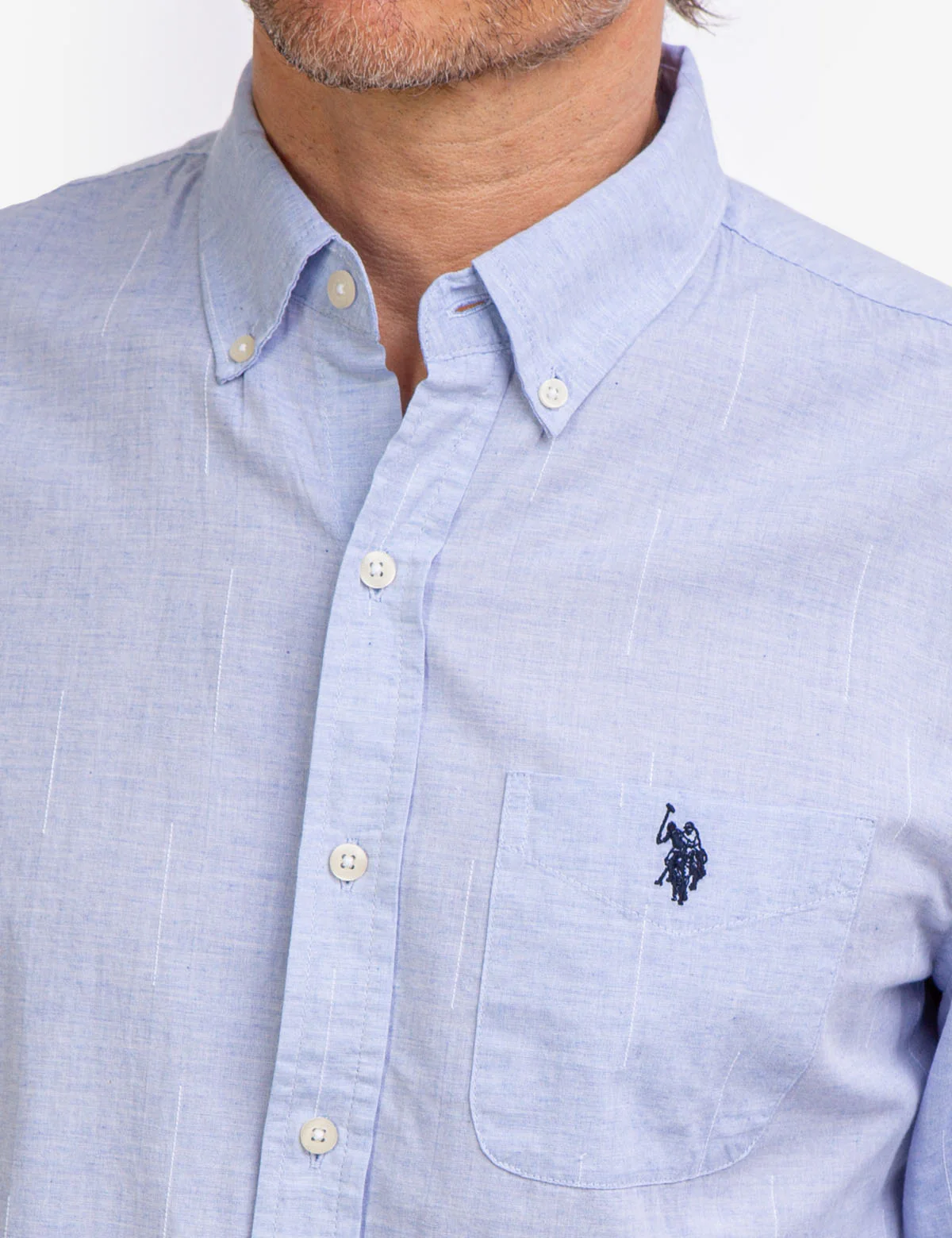 LONG SLEEVE HEATHER WOVEN SHIRT - Image 10