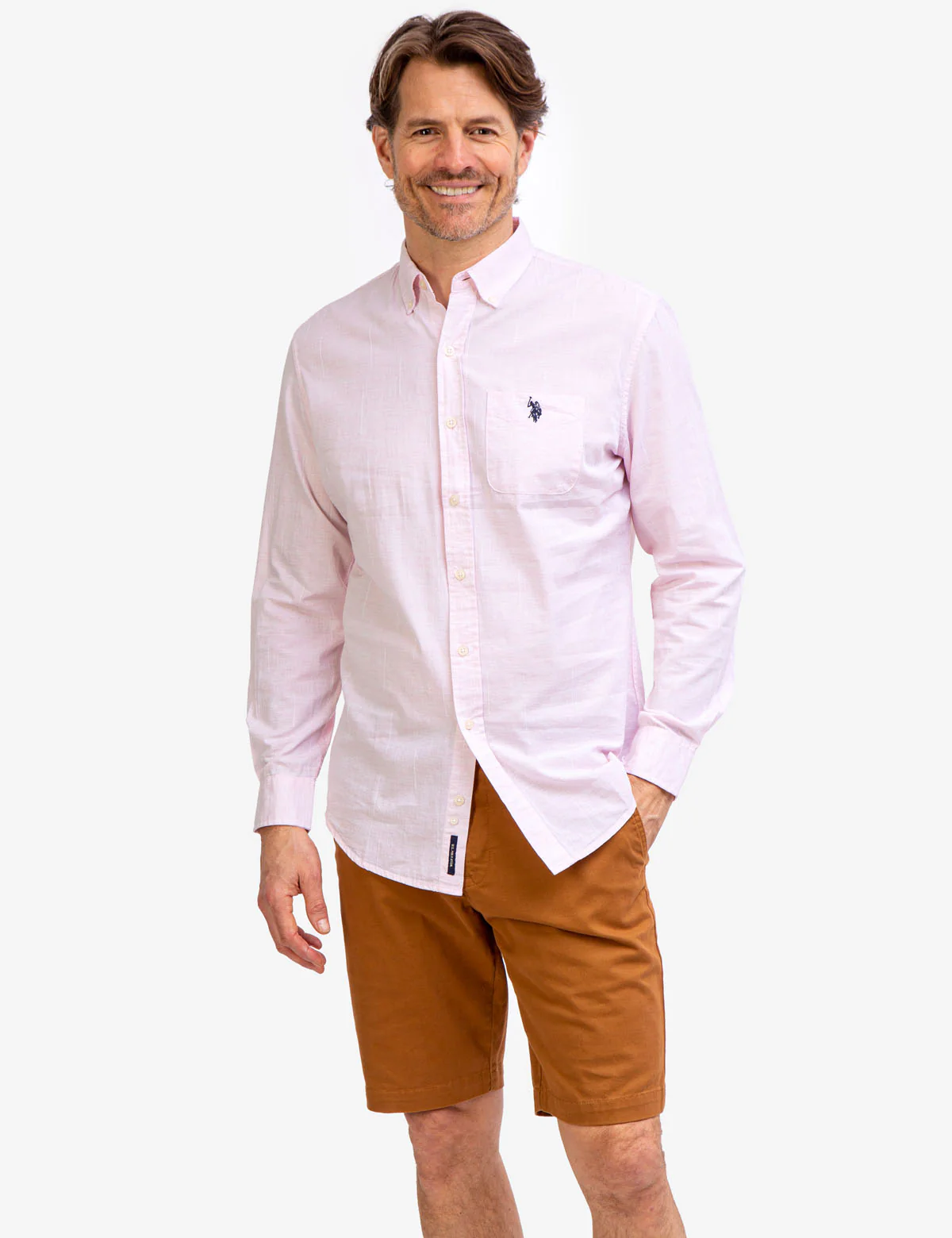 LONG SLEEVE HEATHER WOVEN SHIRT - Image 11