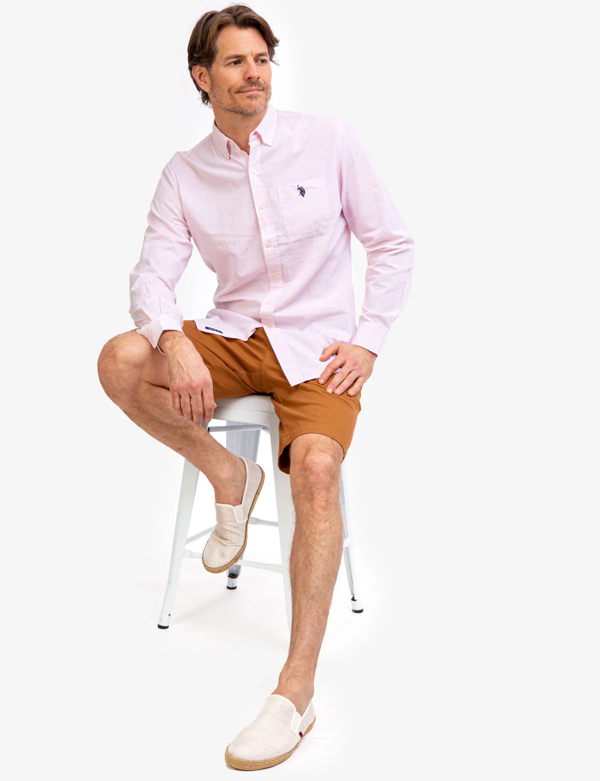 LONG SLEEVE HEATHER WOVEN SHIRT - Image 13