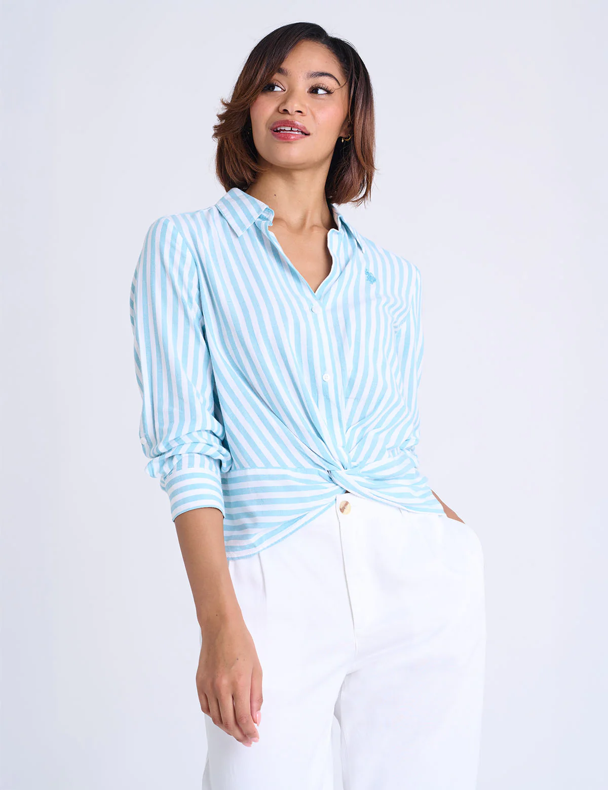 LONG SLEEVE KNOTTED STRIPE SHIRT - Image 4