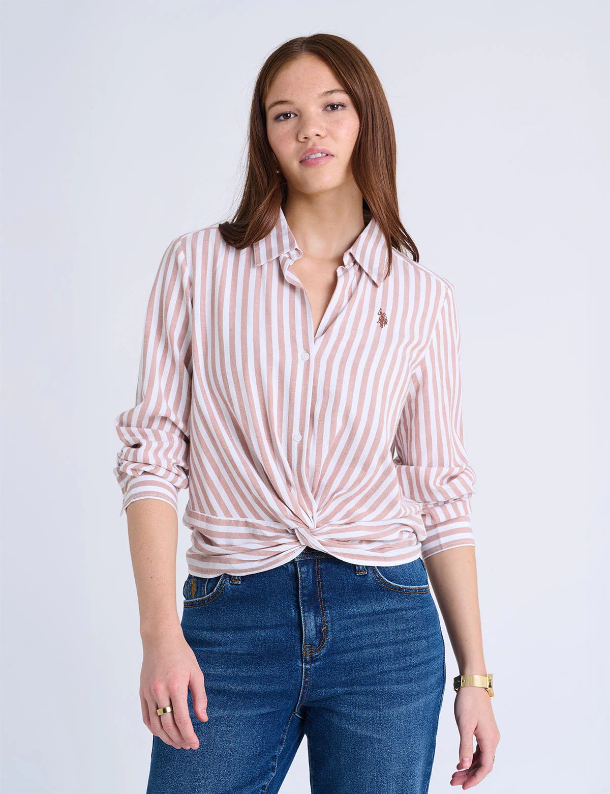 LONG SLEEVE KNOTTED STRIPE SHIRT - Image 6