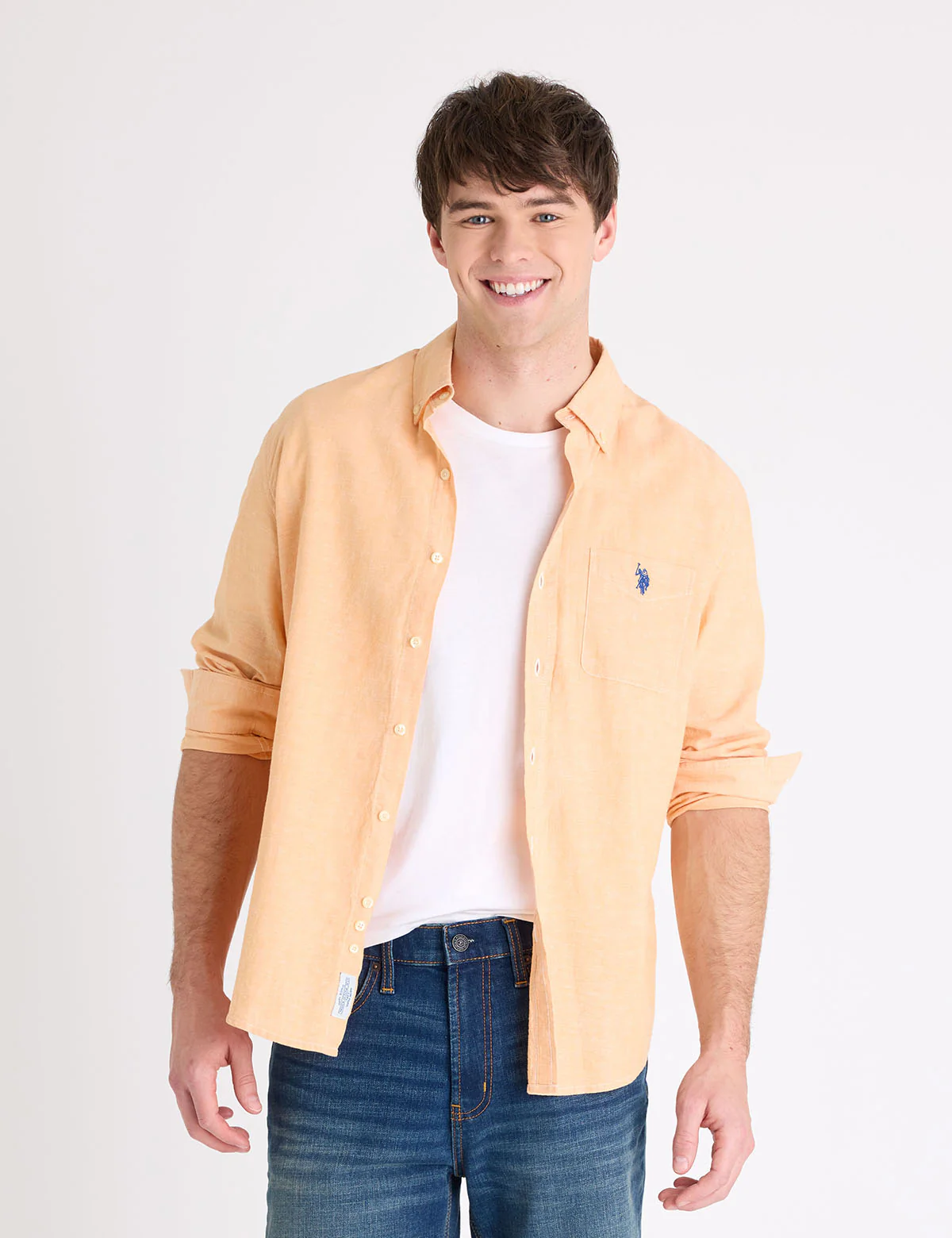 LONG SLEEVE LINEN BLEND SHIRT