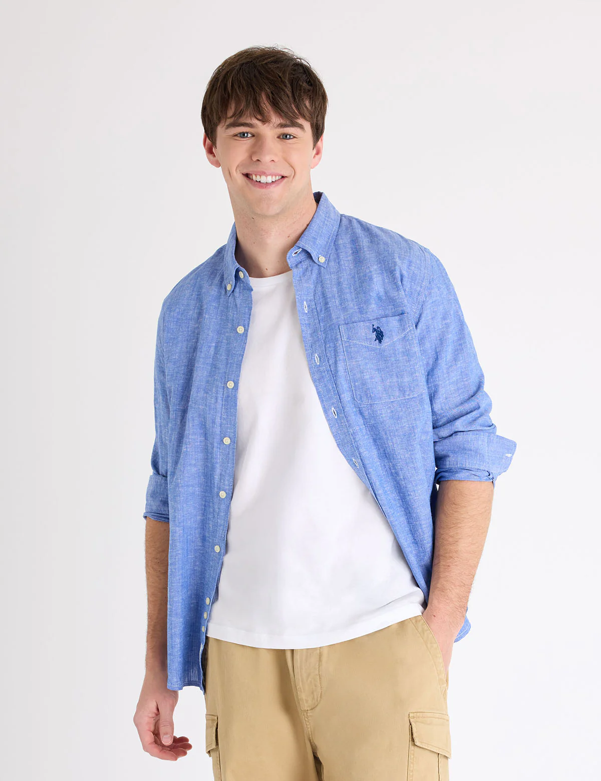 LONG SLEEVE LINEN BLEND SHIRT - Image 5