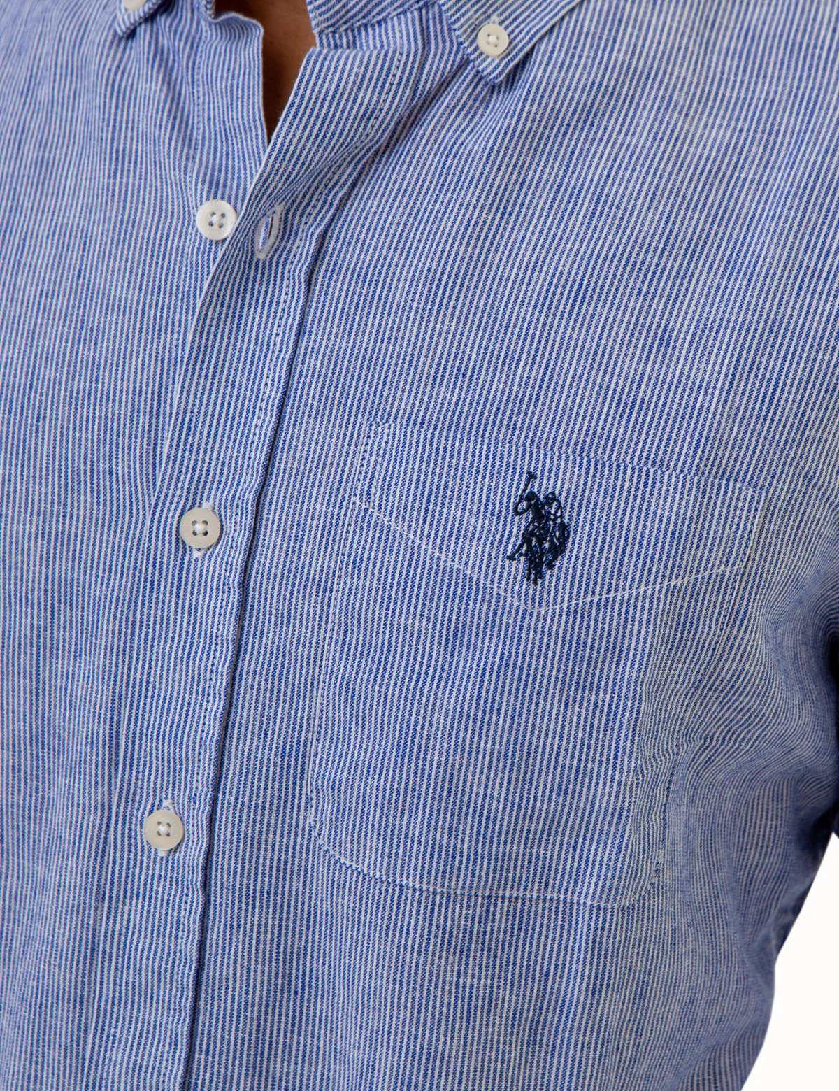 LONG SLEEVE LINEN YARN DYE STRIPED SHIRT - Image 10